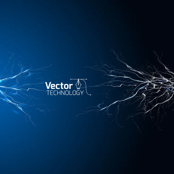 Rayos eléctricos blancos y azules — Vector de stock