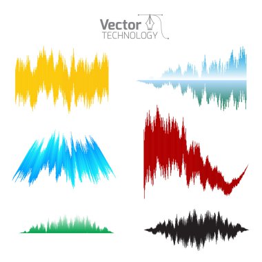 Renkli ekolayzır dalgalar kümesi