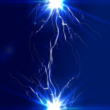 Sischarge of electricity with bright lightnings clipart