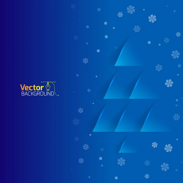 Astratto albero di Natale geometrico blu — Vettoriale Stock