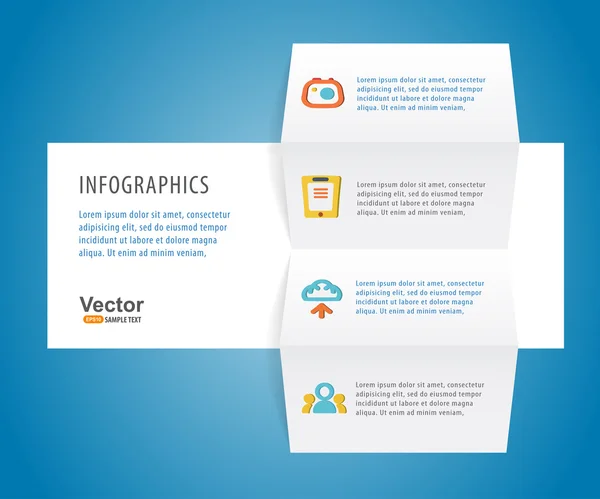 Vit infographics papper mall — Stock vektor