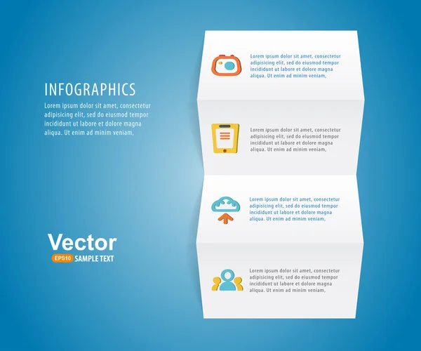 Modèle de papier infographie blanc — Image vectorielle