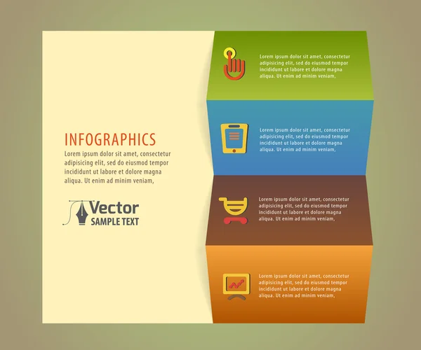 Färgglada infographics papper mall — Stock vektor