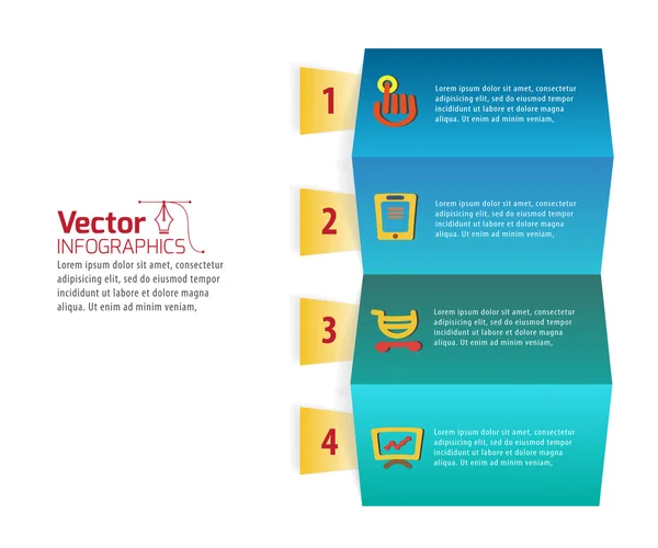 Färgglada infographics papper mall — Stock vektor