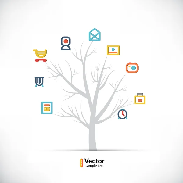Concepto de árbol tecnológico — Vector de stock