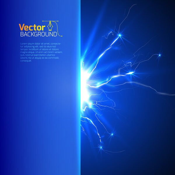 Синий фон с молниями
