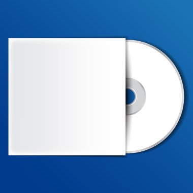 Beyaz kutu içinde DVD ya da cd yuvarlak yüzey