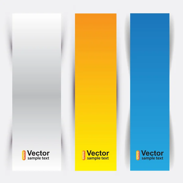 Três banners coloridos em branco — Vetor de Stock