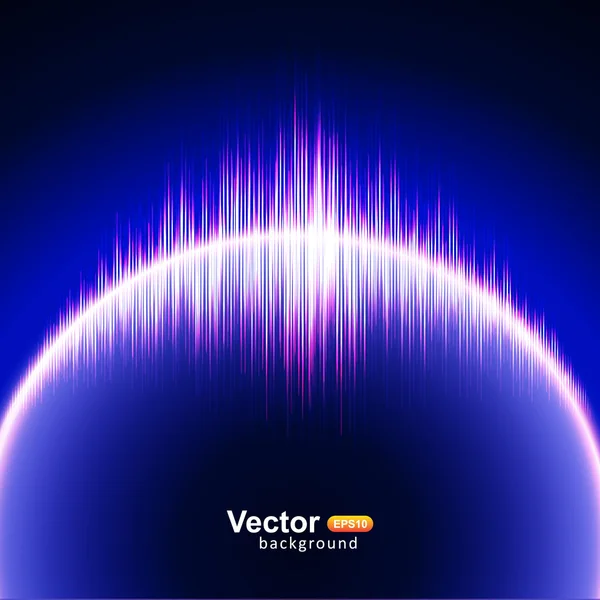 Circular purple equalizer — Stock Vector