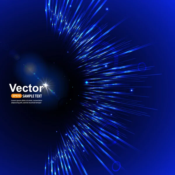 Explosión y rayos brillantes — Vector de stock