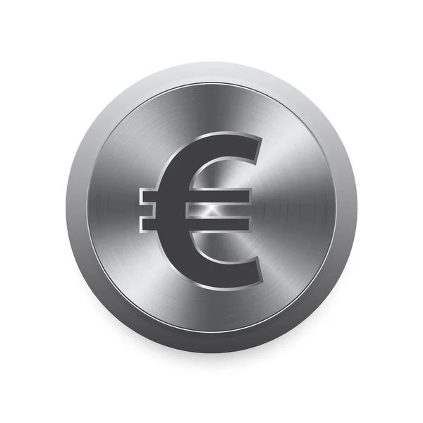 Tlačítko Měna chrom — Stockový vektor