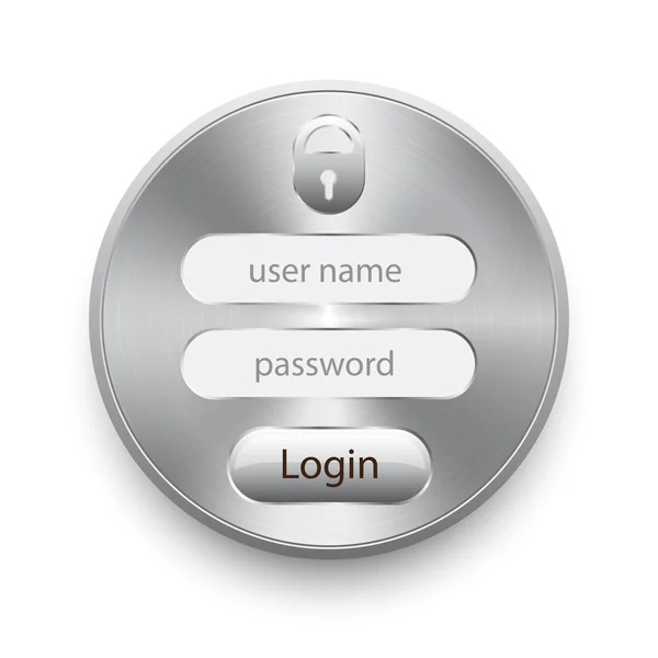 Passwortschutz Chromschild — Stockvektor