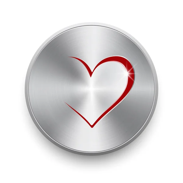 Bouton Love chrome — Image vectorielle