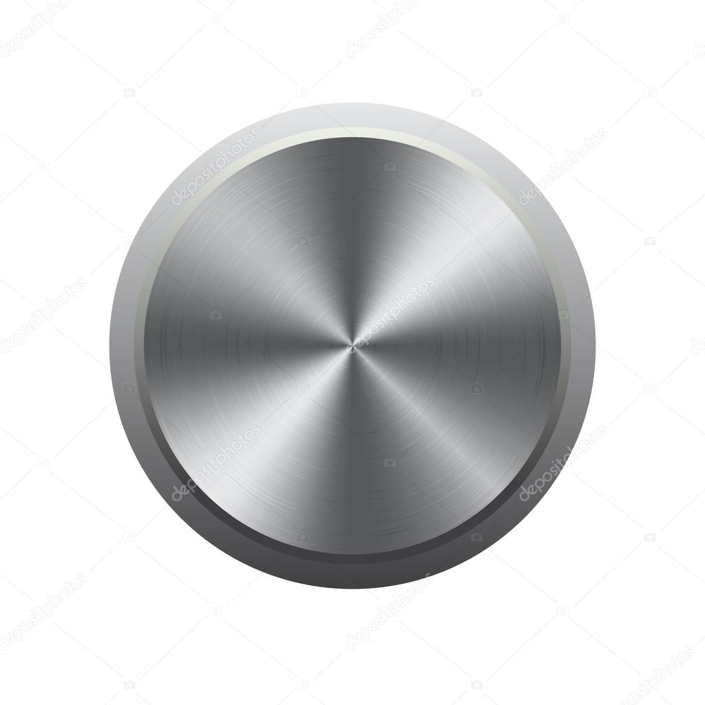 Gray metal button