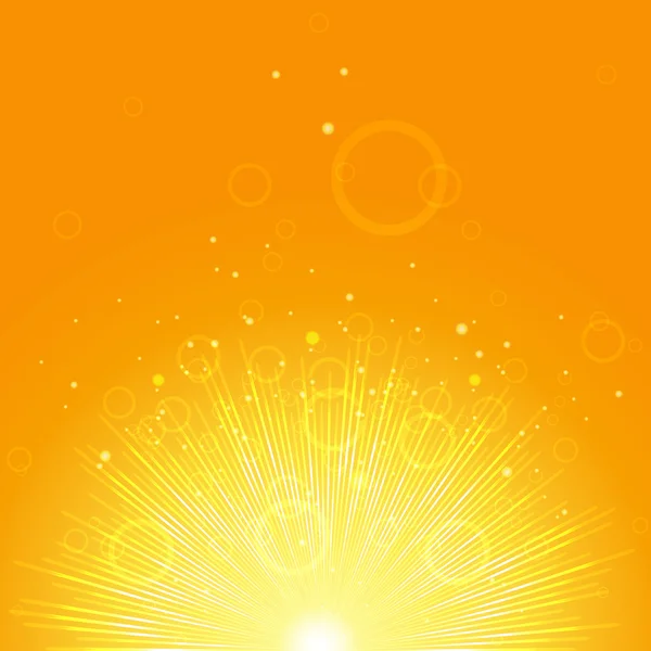 Goldene Strahlen der abstrakten Sonne — Stockvektor