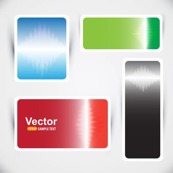 Conjunto de coloridos banners de sonido — Vector de stock