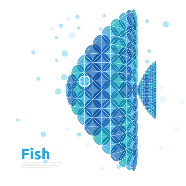 Absract, blau, geometrischer Fisch — Stockvektor