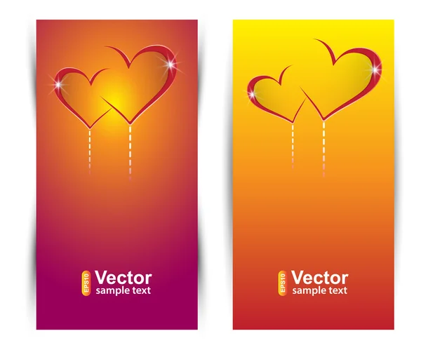 Banners de amor vetorial — Vetor de Stock