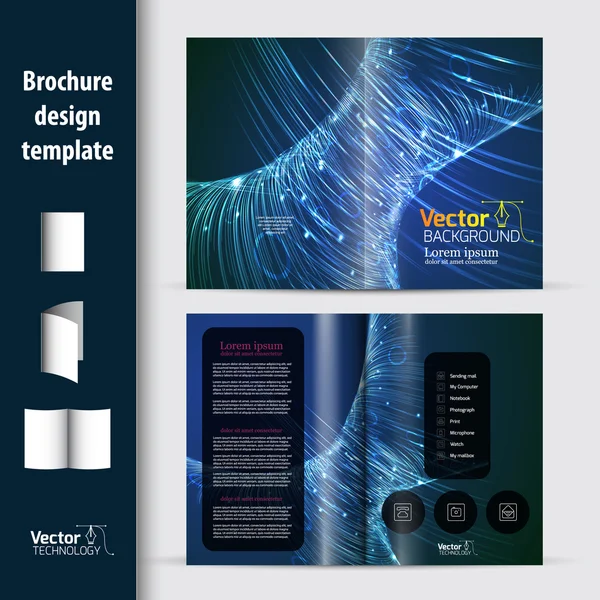 Abstract blue brochure template — Stock Vector