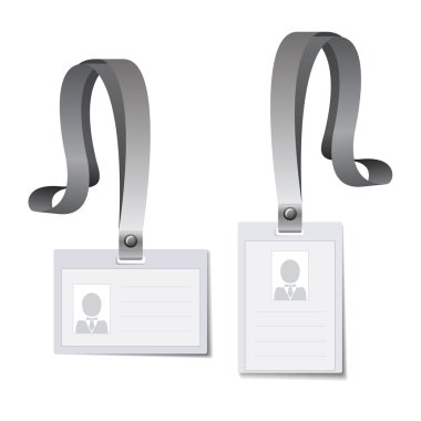 Identification white blank cards clipart