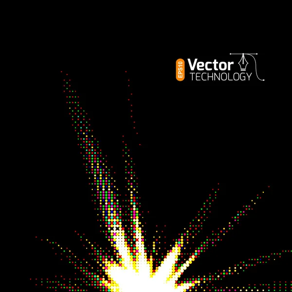 Particules explosives abstraites colorées — Image vectorielle