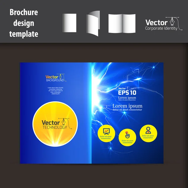 Blue and yellow broshure template — Stock Vector