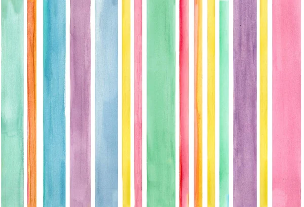 Hand Drawn Watercolor Stripes Pattern Colorful — стоковое фото