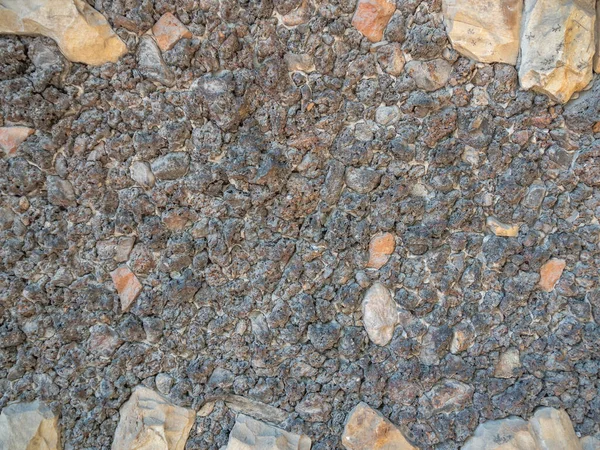 Fondo Textura Pared Enfrenta Con Piedra Natural Gris Varias Formas —  Fotos de Stock