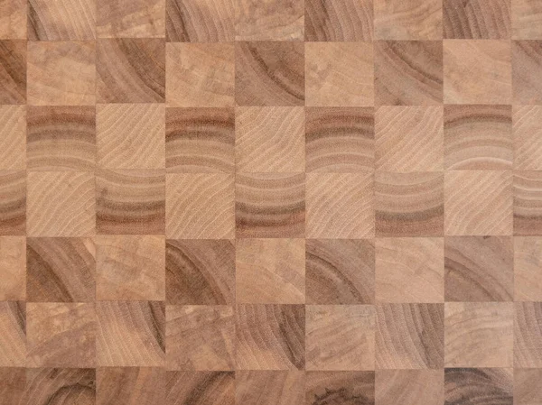 Background Checkered Wooden Board Made Large Squares Walnut — Stock Photo, Image