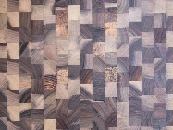 Background Checkered Wooden Board Made Medium Sized Squares Different Types — Stock Photo, Image