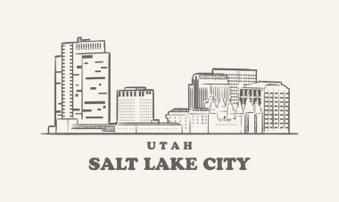 Salt Lake City silueti, Utah çizimi