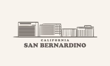 San Bernardino skyline, california drawn clipart