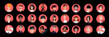 Büyük bir insan karikatür grubu, vektör illüstrasyonu