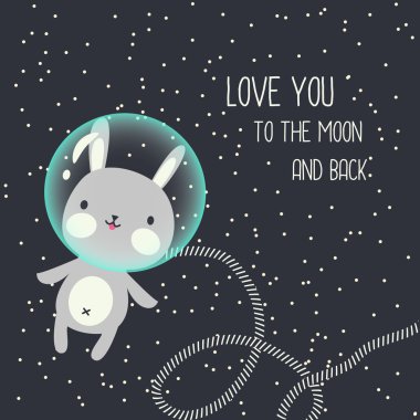 Aya sevdiğini ve illüstrasyon geri