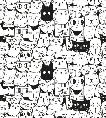 Kediler sorunsuz vektör desen