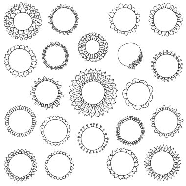 Çiçek tarzı çizilen çerçevelerdeki el