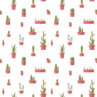 Düz succulents desen