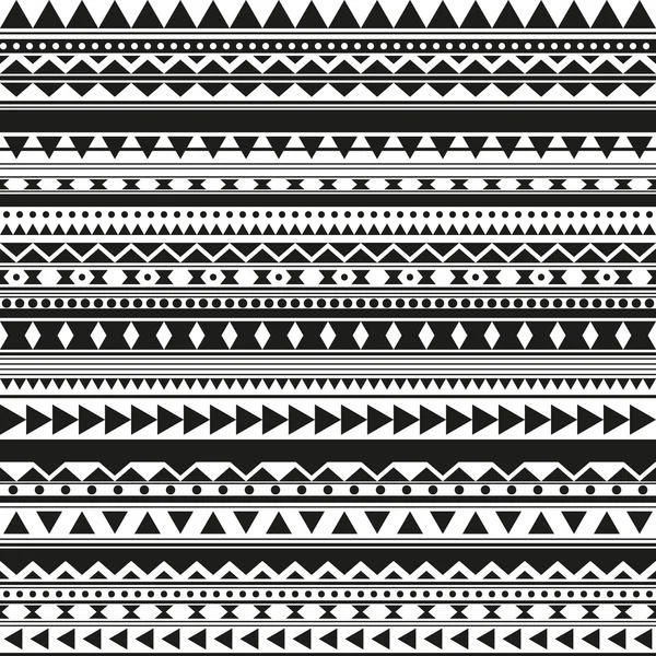 Tribal geometriskt mönster i svart och vitt — Stock vektor