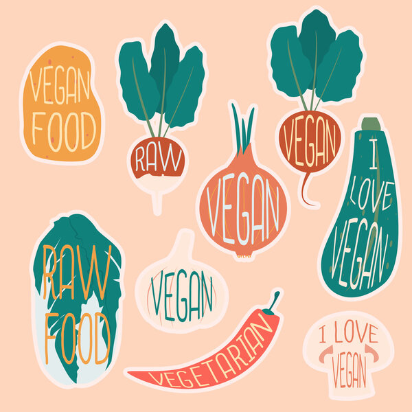 Vegetarian sticker set with potato.