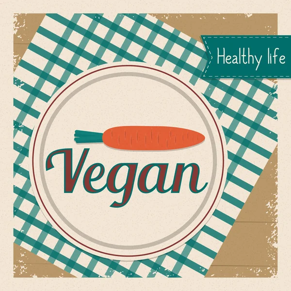 Vegan εικονογράφηση με καρότο. — Διανυσματικό Αρχείο