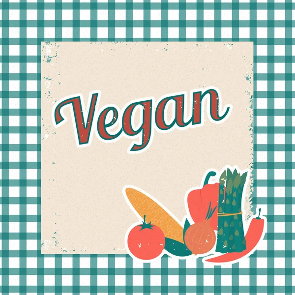 Vegan εικονογράφηση με το πλαίσιο της χαρτοπετσέτας. — Διανυσματικό Αρχείο