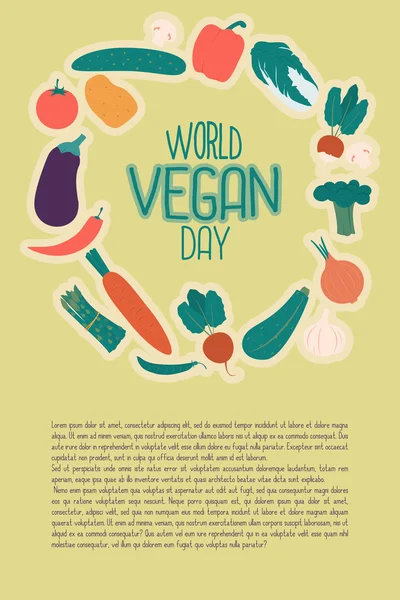 Světový den Vegan vektorový illustration3 — Stockový vektor