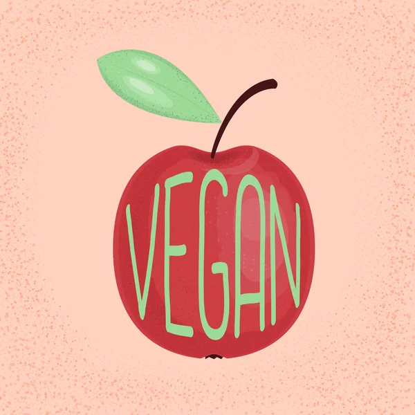 Veganské ilustrace s apple — Stockový vektor