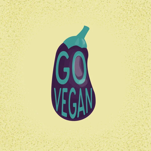 Πάει vegan - μελιτζάνα. — Διανυσματικό Αρχείο