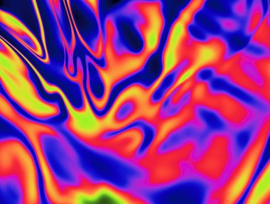 Isı haritası soyut gradyan arkaplan. Kırmızı ve turuncu renkli neon mavi ve yeşil.