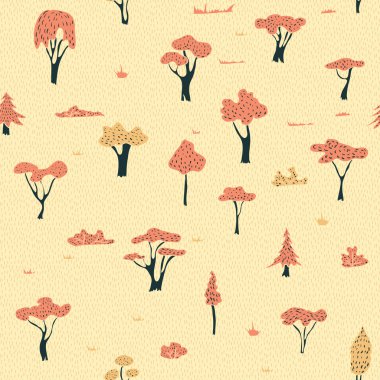 Çocukça seamless modeli. Orman.