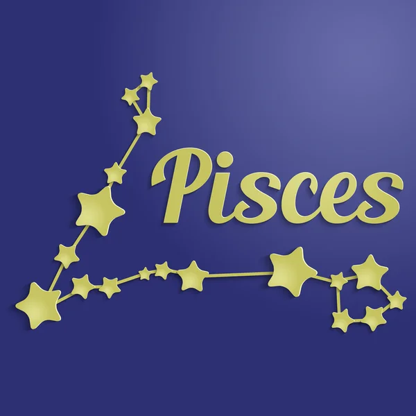 Pisces zodiac constellation. — Stock Vector