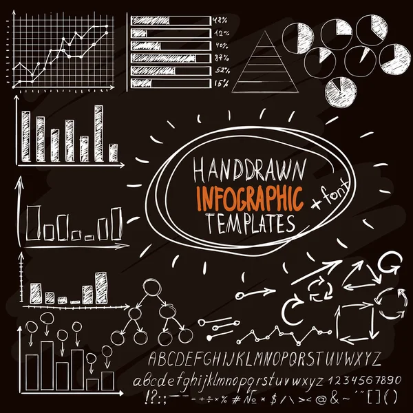 그려진된 infographic 손 — 스톡 벡터