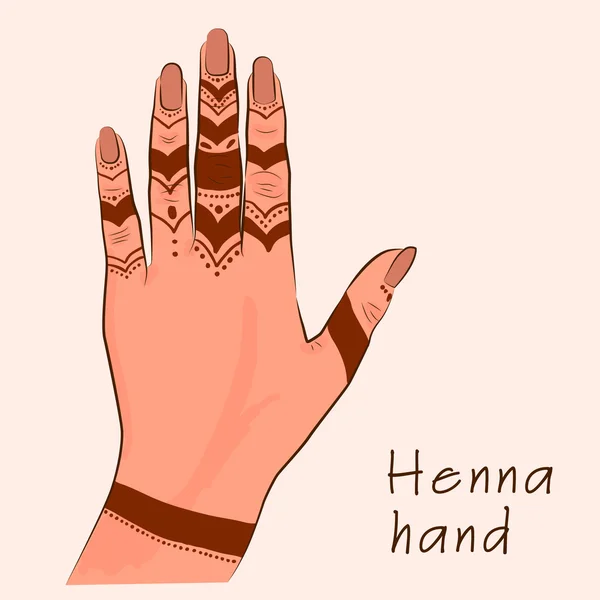 Henna hand illustration 4 — Stock vektor