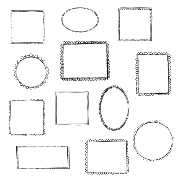 Hand getrokken frames set 3 — Stockvector